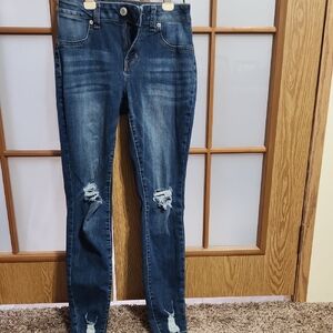 Maurices Women's Blue Distressed Jeans